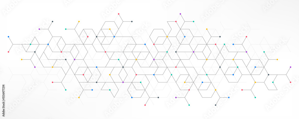 Poster Abstract vector background with simple geometric figures and dots. Graphic design element and polygonal shape pattern