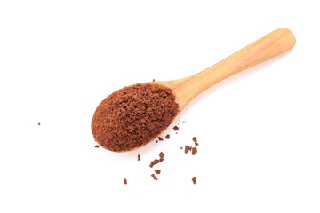 ground pepper in a spoon, Finely ground roasted coffee, coffee powder