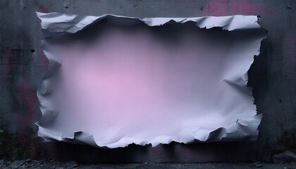 Ripped paper poster on a grunge wall