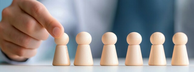 Talent Management: Hand Selecting Wooden Pawn, HR Strategy, Team Building, and Strategic Resource Allocation for Business Success
