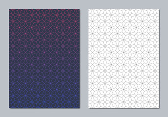 Abstract covers and brochures with geometric backgrounds of polygon shape patterns