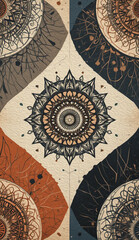 Mandala. Decorative pattern for printing on wall decorations, covers, leaflets, business cards, wallpapers, fabrics. Oil painting
