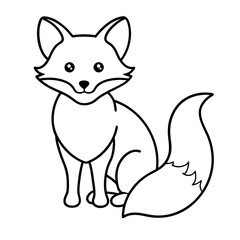 Cute Fox Outline Icon