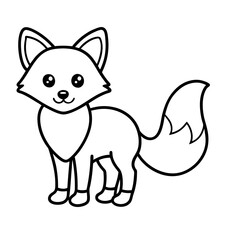 Cute Fox Outline Icon