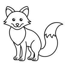 Cute Fox Outline Icon