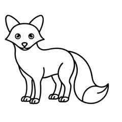 Cute Fox Outline Icon