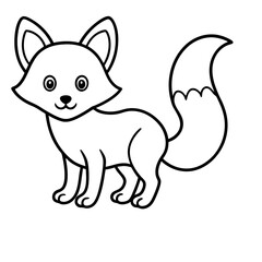 Cute Fox Outline Icon