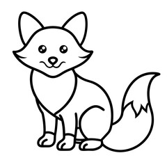 Cute Fox Outline Icon