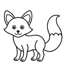 Cute Fox Outline Icon