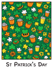 St Patrick's Day oil paint illustration. Abstract pattern for printing on wall decorations, wallpapers, covers, leaflets
