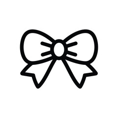 Fototapeta premium Simple black and white line art of a decorative bow.