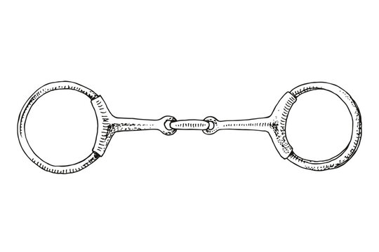 Hand drawn horse Snaffle vector