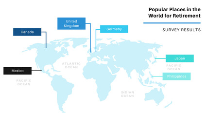 Blue and Grey World Map Chart Presentation