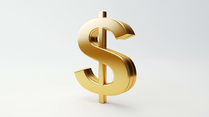 Golden dollar symbol isolate on white background. Ai generative.