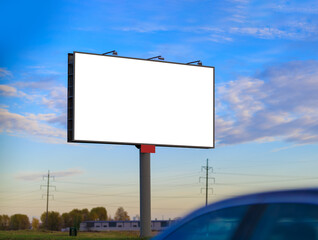 billboard along the highway. Background for design and advertising. 