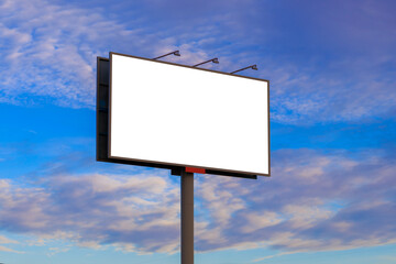 billboard along the highway. Background for design and advertising. 