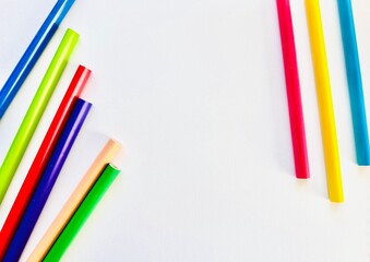 Fototapeta premium Colored pencils on a white background