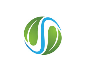 Logos of green Tree leaf ecology