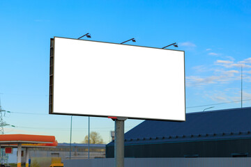 Fototapeta premium billboard along the highway. Background for design and advertising. 