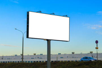 billboard along the highway. Background for design and advertising. 