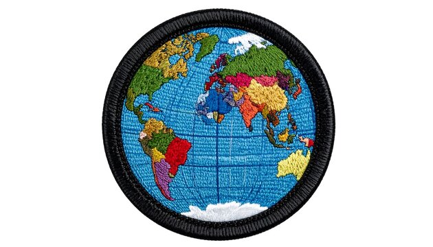 Embroidered world map patch
