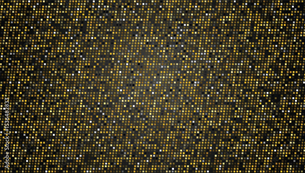 Poster abstract golden mosaic texture background composed of small square glittering tiles perfect for digi