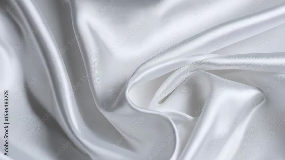 Aufkleber elegant flowing white satin fabric creating soft waves and folds in a seamless design for background