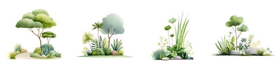 Serene natural landscape with diverse plant life