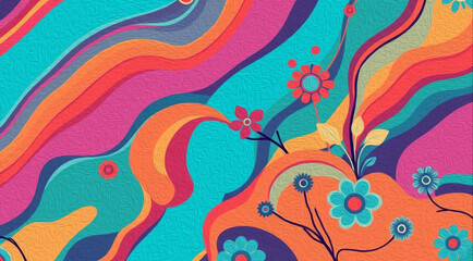 Oriental pattern. Oil painting. Pattern for printing on wall decorations, covers, leaflets, business cards