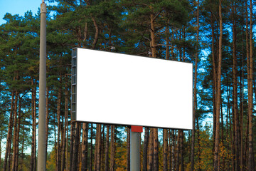billboard along the highway. Background for design and advertising. 