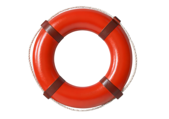 Bright life preserver PNG transparent background for safety and nautical themes.