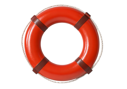 Bright life preserver PNG transparent background for safety and nautical themes.