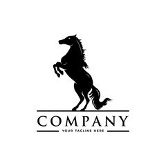 black horse rearing company logo design