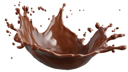 Chocolate explosion, chocolate splash, and high resolution, chocolate splash, chocolate spread, in perfect pictures, stunning form of chocolate splash, on a transparent backgrounds