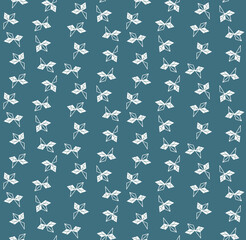 Japanese Geometric Leaf Vector Seamless Pattern