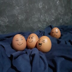 Eggs with emotions still life photography
