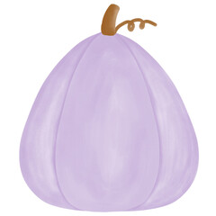 Cute purple pumpkin water color design  for halloween decoration 
