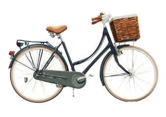 Modern bicycle graphic with transparent background in PNG format for urban and eco-friendly projects.