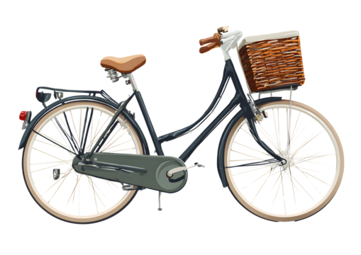 Modern bicycle graphic with transparent background in PNG format for urban and eco-friendly projects.