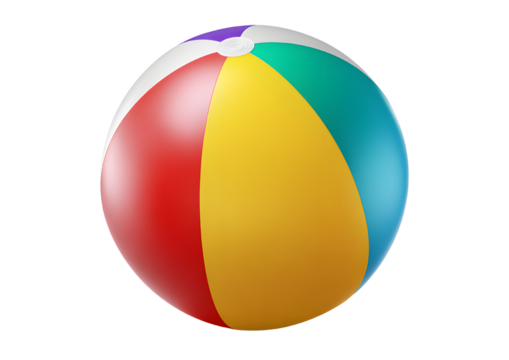 Colorful beach ball PNG transparent background for summer fun and beach activities.