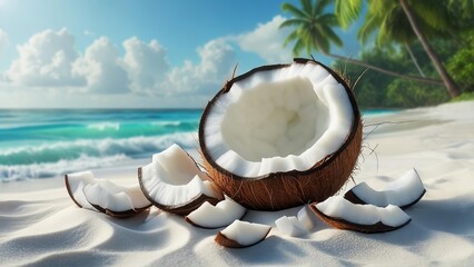 Coconut in beach