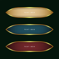 Three color options of Islamic text box with incision art