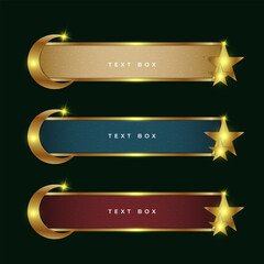 Three color choices of Islamic tek box with moon and star ornaments