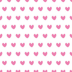 White background pink heart seamless pattern background


