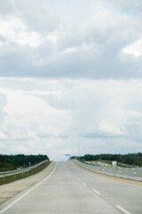Blurry view of the Pekanbaru - Bangkinang toll road