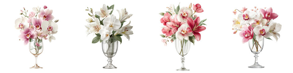Obraz premium Elegant floral bouquet in glass vase