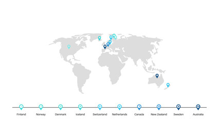 Blue and Grey World Map Chart Presentation - 7