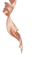 Luxury orange beige fabric on white background with copy space 3D render