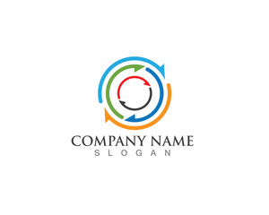 Obraz premium Technology circle logo and symbols Vector