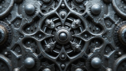 Metal background. Pattern for wallpapers, covers, wall decorations. Oil paint